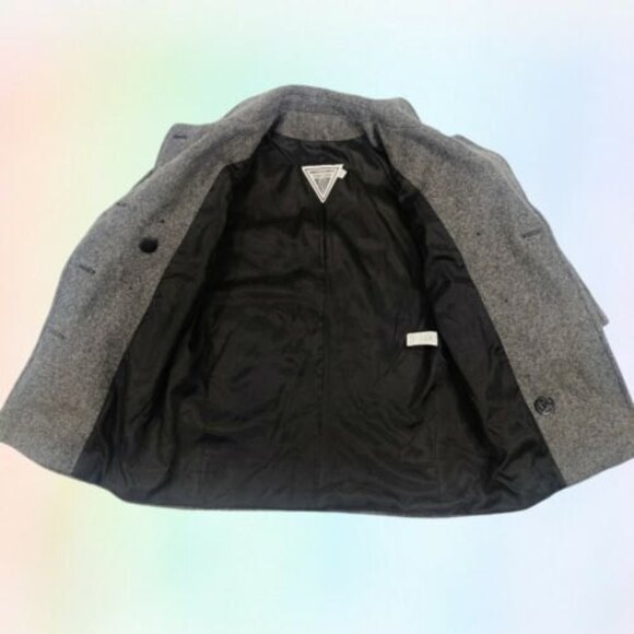 Vintage J Percy for Marvin Richards Wool Peacoat Grey Womens petite 8 - Picture 3 of 4